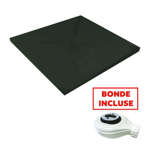 Receveur de douche résine de synthèse Nola Noir 100x100